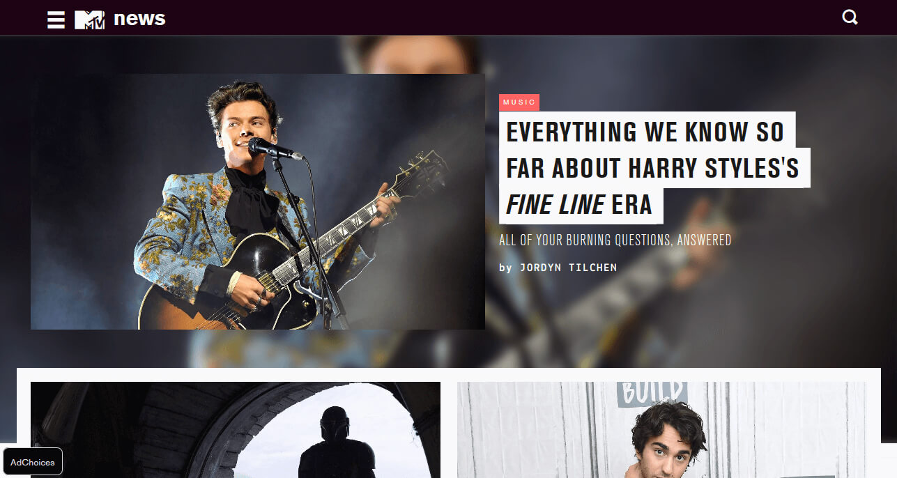 MTV WordPress website