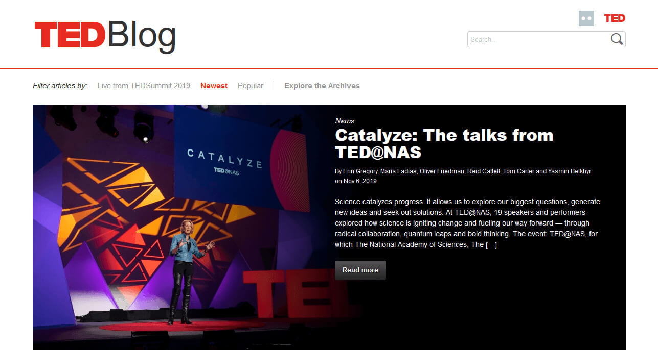 TED Blog WordPress website