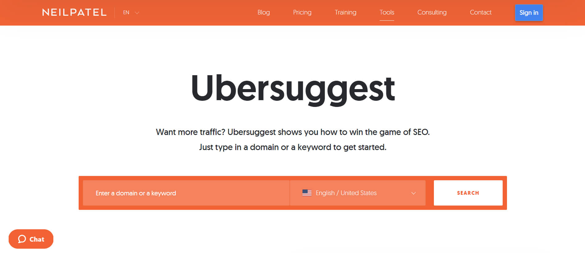 Ubersuggest - Online Marketing Tool by Neil Patel screenshot
