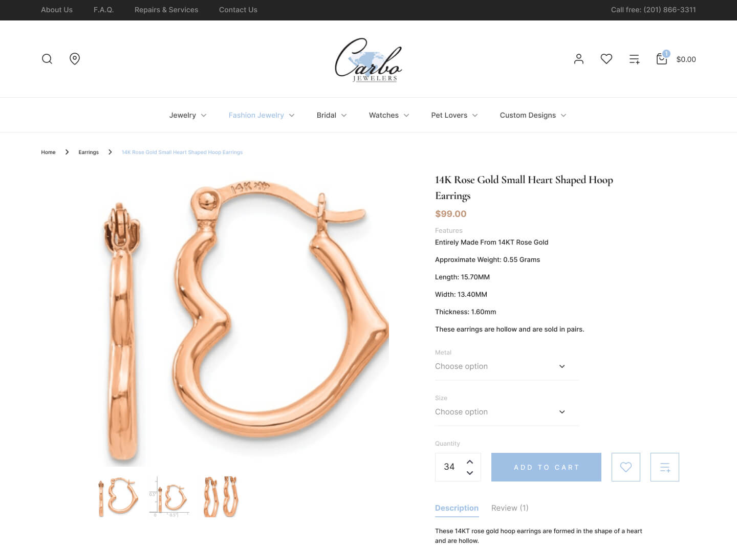 Online shopping website ideas Carbo jewelers website design