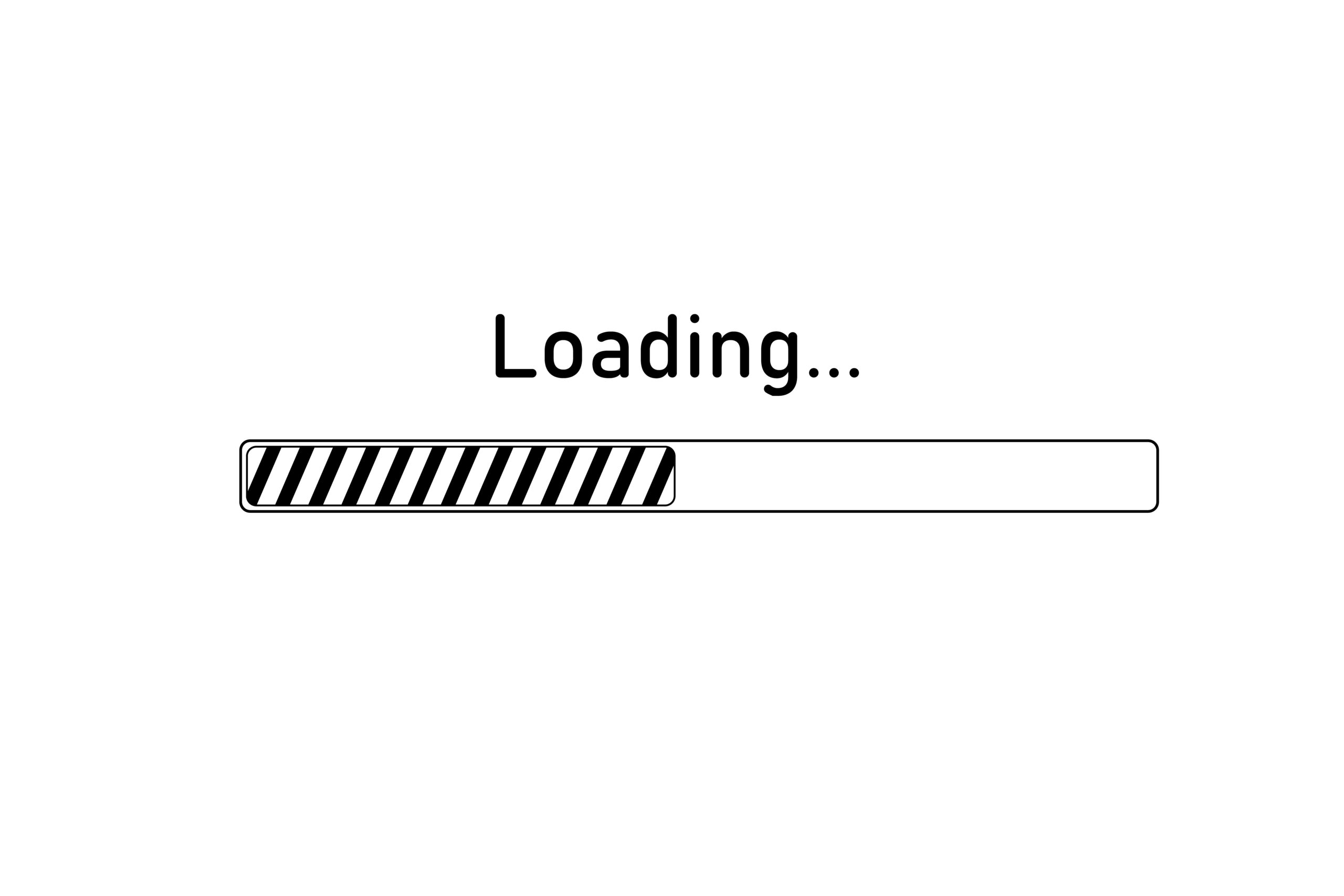 Black and white loading bar