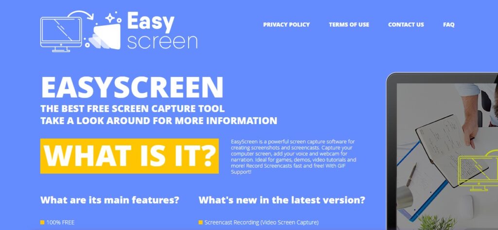 Screenshot of Easyscreen website