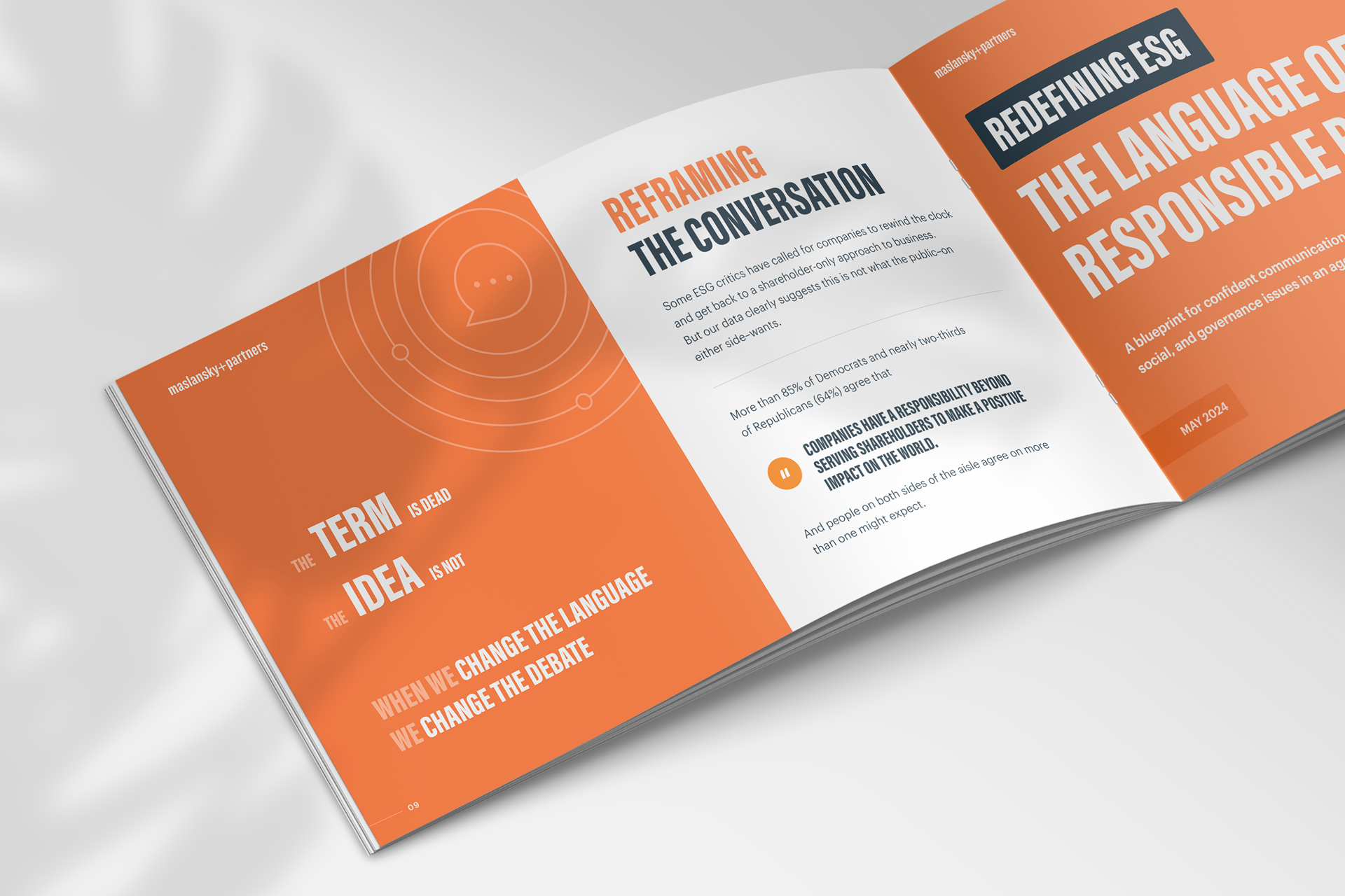 Opened Landscape Brochure or Magazine Mockup 2