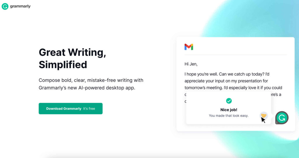 Grammarly is an AI-powered tool that checks content for grammatical and spelling mistakes and detects plagiarism.