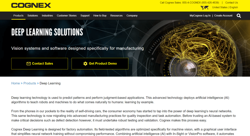 Cognex Deep Learning Solutions AI in Quality Control