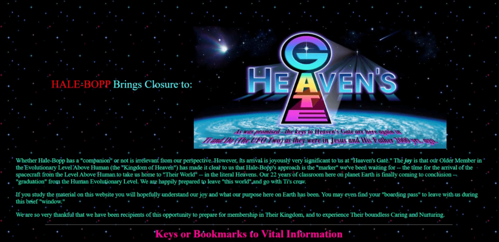 The Original Heaven's Gate Website
