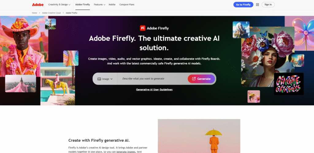 Adobe Firefly website