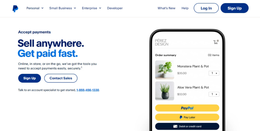 PayPal website