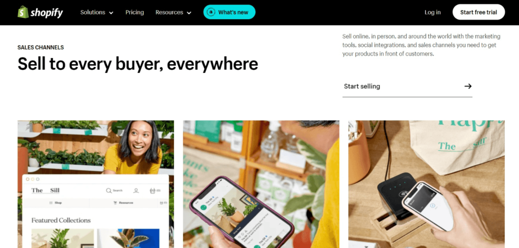 Shopify website