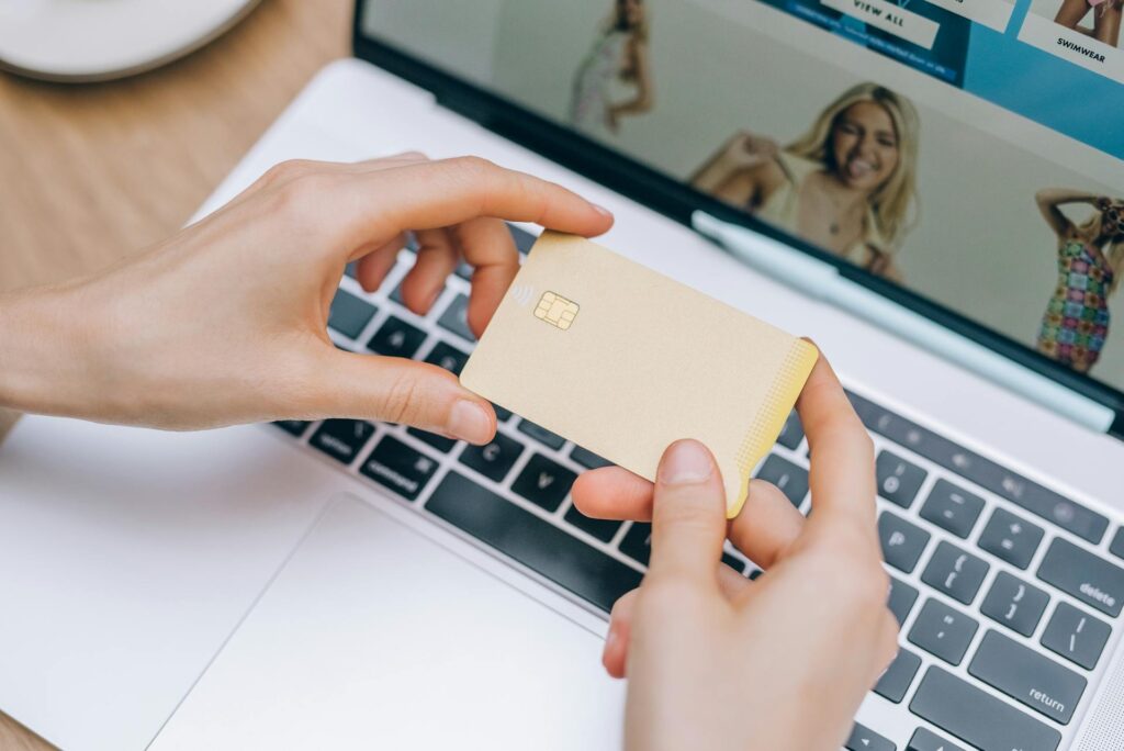 Buying on a retail store using a credit card