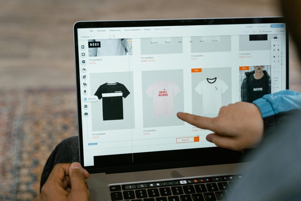 Online Store website on a laptop